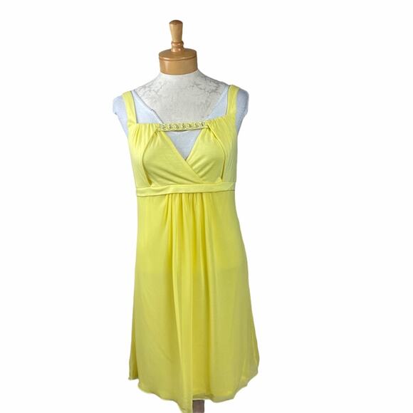 Lucy Paris Sleeveless Knit Dress with Chiffon M - Picture 1 of 11